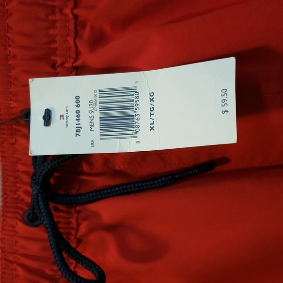 Tommy Hilfiger NWT Red with Logo Swim Trunks - Picture 3 of 6